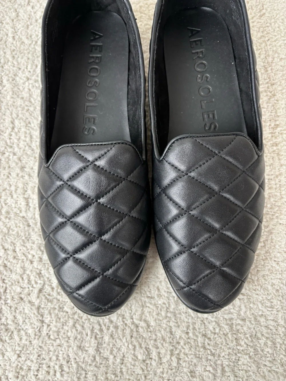 Aerosoles Shoes Womens 10.5M‎ Black Betunia Almond Closed Toe Leather Loafers